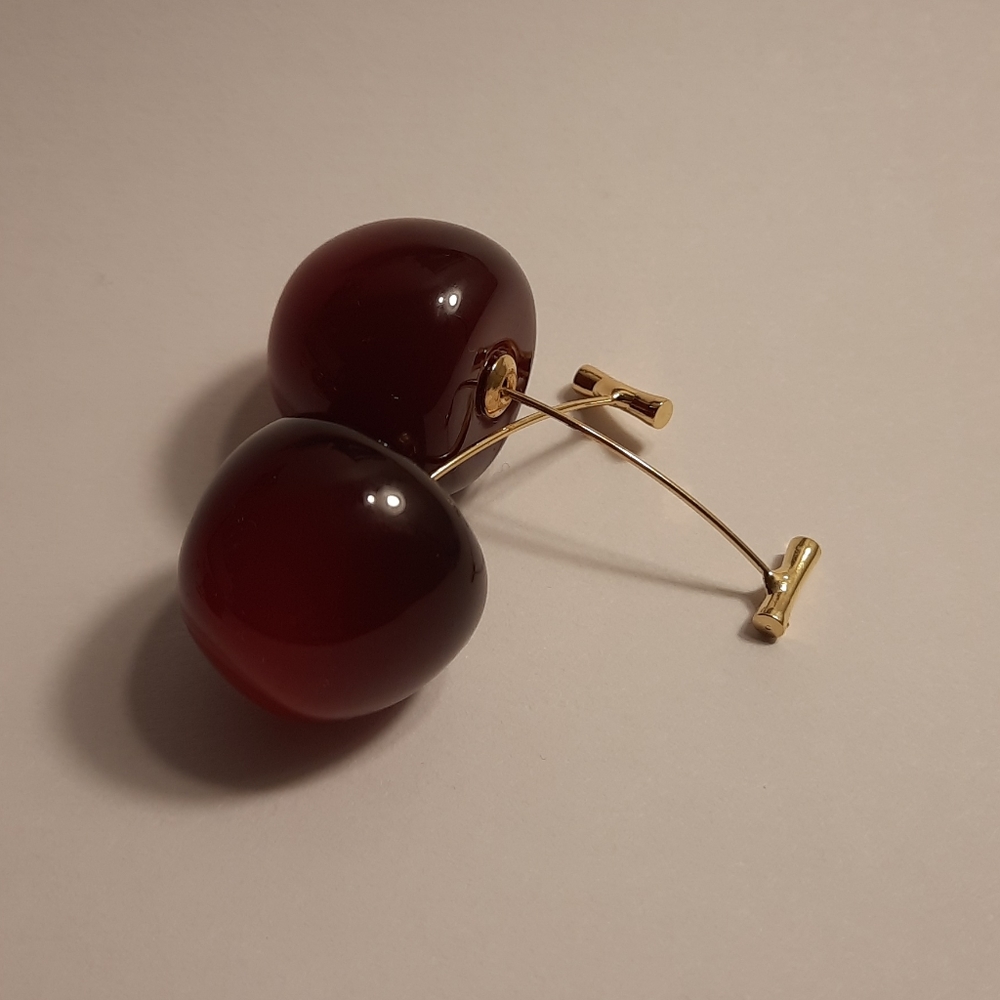 Cherry 🍒 bomb earrings *Dark Red